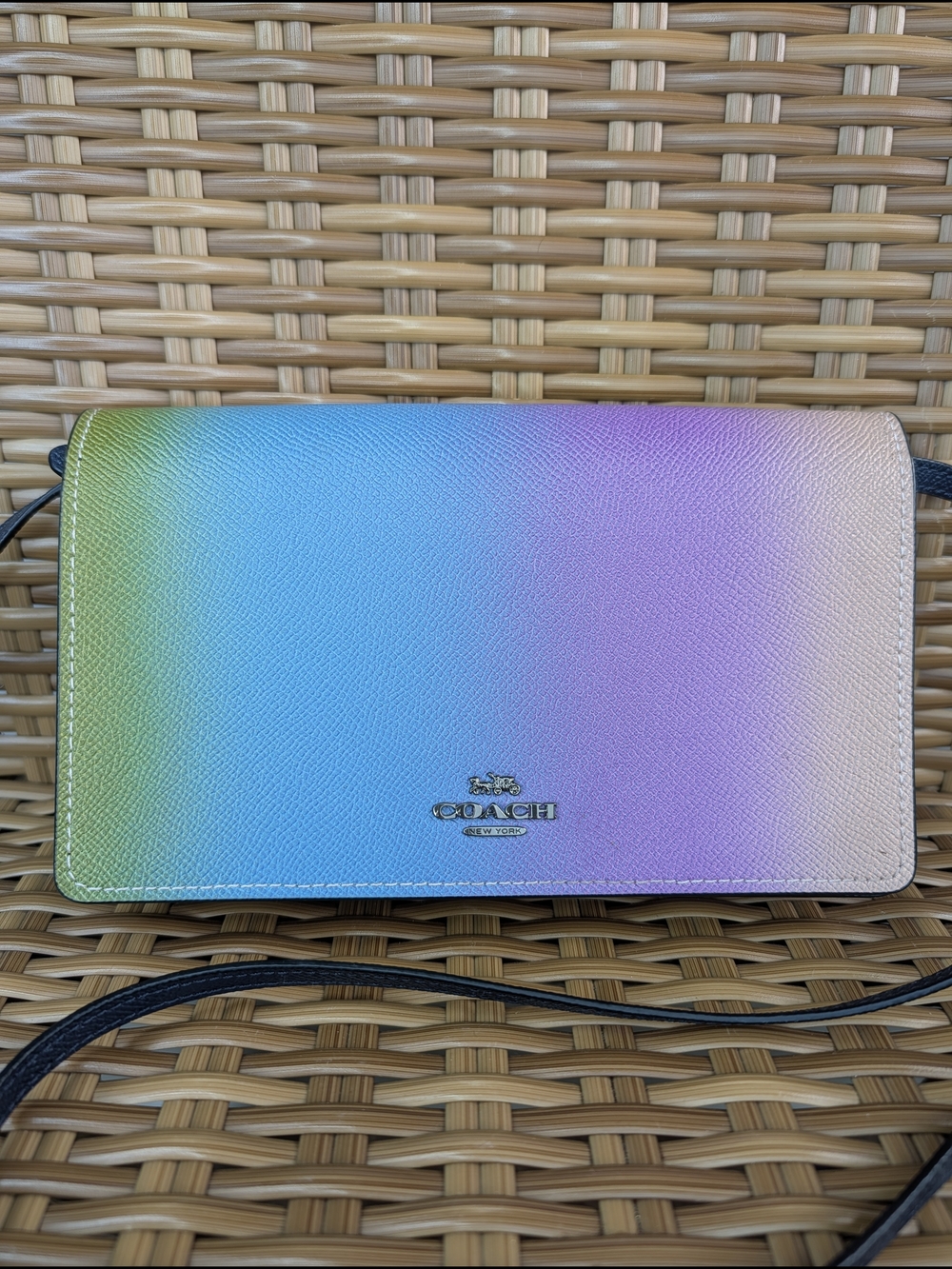 Coach Hayden Ombre Multi-Colored Leather Crossbody Bag Clutch Wallet Small - Picture 12 of 16
